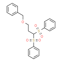 ChemSpider 2D Image | 1,1'-{[3-(Benzyloxy)-1,1-propanediyl]disulfonyl}dibenzene | C22H22O5S2