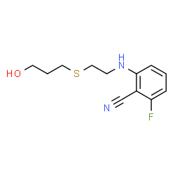 ChemSpider 2D Image | 2-Fluoro-6-({2-[(3-hydroxypropyl)sulfanyl]ethyl}amino)benzonitrile | C12H15FN2OS