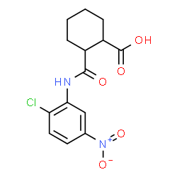 ChemSpider 2D Image | 2-[(2-Chloro-5-nitrophenyl)carbamoyl]cyclohexanecarboxylic acid | C14H15ClN2O5