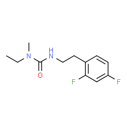 ChemSpider 2D Image | 3-[2-(2,4-Difluorophenyl)ethyl]-1-ethyl-1-methylurea | C12H16F2N2O