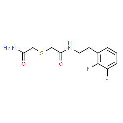 ChemSpider 2D Image | 2-[(2-Amino-2-oxoethyl)sulfanyl]-N-[2-(2,3-difluorophenyl)ethyl]acetamide | C12H14F2N2O2S