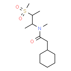 ChemSpider 2D Image | 2-Cyclohexyl-N-methyl-N-[3-(methylsulfonyl)-2-butanyl]acetamide | C14H27NO3S