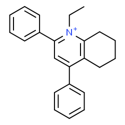 ChemSpider 2D Image | 1-Ethyl-2,4-diphenyl-5,6,7,8-tetrahydroquinolinium | C23H24N