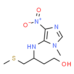 ChemSpider 2D Image | 3-[(1-Methyl-4-nitro-1H-imidazol-5-yl)amino]-4-(methylsulfanyl)-1-butanol | C9H16N4O3S