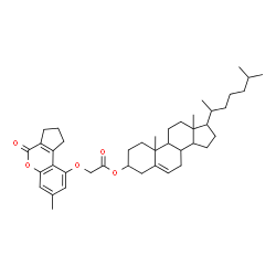 ChemSpider 2D Image | Cholest-5-en-3-yl [(7-methyl-4-oxo-1,2,3,4-tetrahydrocyclopenta[c]chromen-9-yl)oxy]acetate | C42H58O5