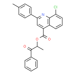ChemSpider 2D Image | 1-Oxo-1-phenyl-2-propanyl 8-chloro-2-(4-methylphenyl)-4-quinolinecarboxylate | C26H20ClNO3