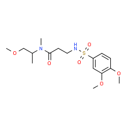 ChemSpider 2D Image | N~3~-[(3,4-Dimethoxyphenyl)sulfonyl]-N-(1-methoxy-2-propanyl)-N-methyl-beta-alaninamide | C16H26N2O6S