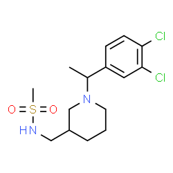 ChemSpider 2D Image | N-({1-[1-(3,4-Dichlorophenyl)ethyl]-3-piperidinyl}methyl)methanesulfonamide | C15H22Cl2N2O2S