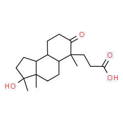 ChemSpider 2D Image | 3-(3-Hydroxy-3,3a,6-trimethyl-7-oxododecahydro-1H-cyclopenta[a]naphthalen-6-yl)propanoic acid | C19H30O4