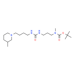 ChemSpider 2D Image | 2-Methyl-2-propanyl methyl[3-({[4-(3-methyl-1-piperidinyl)butyl]carbamoyl}amino)propyl]carbamate | C20H40N4O3