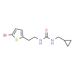 ChemSpider 2D Image | 1-[2-(5-Bromo-2-thienyl)ethyl]-3-(cyclopropylmethyl)urea | C11H15BrN2OS