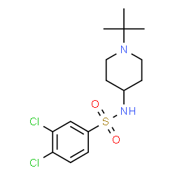 ChemSpider 2D Image | 3,4-Dichloro-N-[1-(2-methyl-2-propanyl)-4-piperidinyl]benzenesulfonamide | C15H22Cl2N2O2S