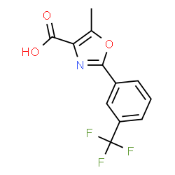 ChemSpider 2D Image | 5-Methyl-2-[3-(trifluoromethyl)phenyl]-1,3-oxazole-4-carboxylic acid | C12H8F3NO3