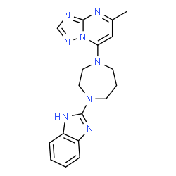 ChemSpider 2D Image | 7-[4-(1H-Benzimidazol-2-yl)-1,4-diazepan-1-yl]-5-methyl[1,2,4]triazolo[1,5-a]pyrimidine | C18H20N8