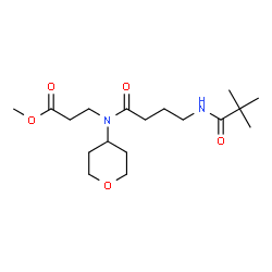 ChemSpider 2D Image | Methyl N-{4-[(2,2-dimethylpropanoyl)amino]butanoyl}-N-(tetrahydro-2H-pyran-4-yl)-beta-alaninate | C18H32N2O5