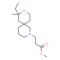 ChemSpider 2D Image | Methyl 3-(8-ethyl-8-methyl-9-oxa-2-azaspiro[5.5]undec-2-yl)propanoate | C16H29NO3