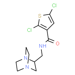 ChemSpider 2D Image | 2,5-Dichloro-N-(1,4-diazabicyclo[2.2.2]oct-2-ylmethyl)-3-thiophenecarboxamide | C12H15Cl2N3OS
