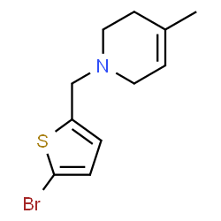 ChemSpider 2D Image | 1-[(5-Bromo-2-thienyl)methyl]-4-methyl-1,2,3,6-tetrahydropyridine | C11H14BrNS