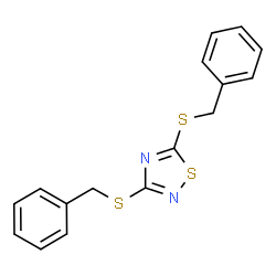 ChemSpider 2D Image | 3,5-Bis(benzylsulfanyl)-1,2,4-thiadiazole | C16H14N2S3