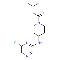 ChemSpider 2D Image | 1-{4-[(6-Chloro-2-pyrazinyl)amino]-1-piperidinyl}-3-methyl-1-butanone | C14H21ClN4O