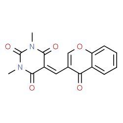 ChemSpider 2D Image | 1,3-Dimethyl-5-[(4-oxo-4H-chromen-3-yl)methylene]-2,4,6(1H,3H,5H)-pyrimidinetrione | C16H12N2O5