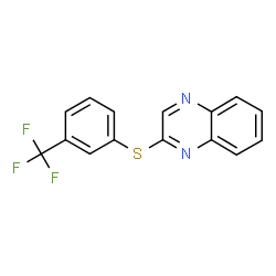 ChemSpider 2D Image | 2-{[3-(Trifluoromethyl)phenyl]sulfanyl}quinoxaline | C15H9F3N2S