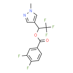 ChemSpider 2D Image | 2,2,2-Trifluoro-1-(1-methyl-1H-pyrazol-4-yl)ethyl 3,4-difluorobenzoate | C13H9F5N2O2