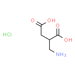 ChemSpider 2D Image | 2-(Aminomethyl)succinic acid hydrochloride (1:1) | C5H10ClNO4