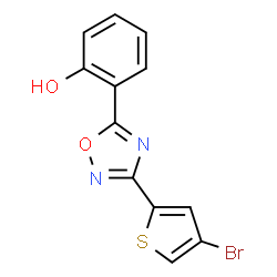 ChemSpider 2D Image | 2-[3-(4-Bromo-2-thienyl)-1,2,4-oxadiazol-5-yl]phenol | C12H7BrN2O2S
