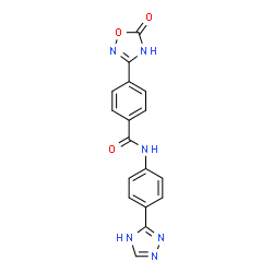 ChemSpider 2D Image | 4-(5-Oxo-2,5-dihydro-1,2,4-oxadiazol-3-yl)-N-[4-(1H-1,2,4-triazol-3-yl)phenyl]benzamide | C17H12N6O3