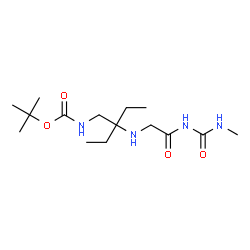 ChemSpider 2D Image | 2-Methyl-2-propanyl [2-ethyl-2-({2-[(methylcarbamoyl)amino]-2-oxoethyl}amino)butyl]carbamate | C15H30N4O4