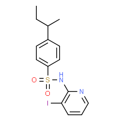 ChemSpider 2D Image | 4-sec-Butyl-N-(3-iodo-2-pyridinyl)benzenesulfonamide | C15H17IN2O2S