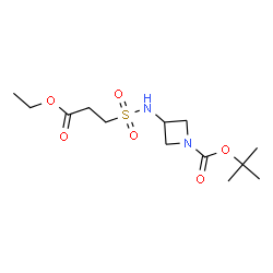 ChemSpider 2D Image | 2-Methyl-2-propanyl 3-{[(3-ethoxy-3-oxopropyl)sulfonyl]amino}-1-azetidinecarboxylate | C13H24N2O6S