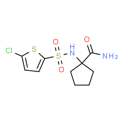 ChemSpider 2D Image | 1-{[(5-Chloro-2-thienyl)sulfonyl]amino}cyclopentanecarboxamide | C10H13ClN2O3S2