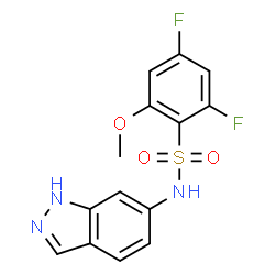 ChemSpider 2D Image | 2,4-Difluoro-N-(1H-indazol-6-yl)-6-methoxybenzenesulfonamide | C14H11F2N3O3S