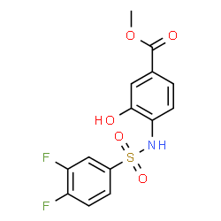 ChemSpider 2D Image | Methyl 4-{[(3,4-difluorophenyl)sulfonyl]amino}-3-hydroxybenzoate | C14H11F2NO5S