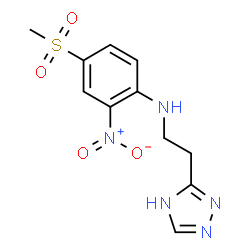 ChemSpider 2D Image | 4-(Methylsulfonyl)-2-nitro-N-[2-(1H-1,2,4-triazol-3-yl)ethyl]aniline | C11H13N5O4S