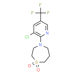 ChemSpider 2D Image | 4-[3-Chloro-5-(trifluoromethyl)-2-pyridinyl]-1,4-thiazepane 1,1-dioxide | C11H12ClF3N2O2S