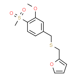 ChemSpider 2D Image | 2-({[3-Methoxy-4-(methylsulfonyl)benzyl]sulfanyl}methyl)furan | C14H16O4S2