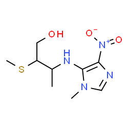 ChemSpider 2D Image | 3-[(1-Methyl-4-nitro-1H-imidazol-5-yl)amino]-2-(methylsulfanyl)-1-butanol | C9H16N4O3S