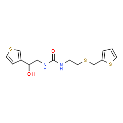 ChemSpider 2D Image | 1-[2-Hydroxy-2-(3-thienyl)ethyl]-3-{2-[(2-thienylmethyl)sulfanyl]ethyl}urea | C14H18N2O2S3