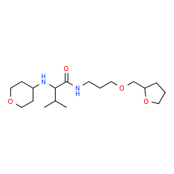 ChemSpider 2D Image | N-[3-(Tetrahydro-2-furanylmethoxy)propyl]-N~2~-(tetrahydro-2H-pyran-4-yl)valinamide | C18H34N2O4