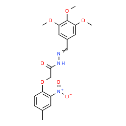 ChemSpider 2D Image | 2-(4-Methyl-2-nitrophenoxy)-N'-(3,4,5-trimethoxybenzylidene)acetohydrazide | C19H21N3O7