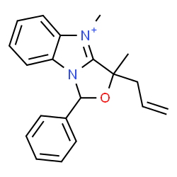ChemSpider 2D Image | 3-Allyl-3,4-dimethyl-1-phenyl-3H-[1,3]oxazolo[3,4-a]benzimidazol-4-ium | C20H21N2O