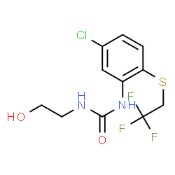 ChemSpider 2D Image | 1-{5-Chloro-2-[(2,2,2-trifluoroethyl)sulfanyl]phenyl}-3-(2-hydroxyethyl)urea | C11H12ClF3N2O2S