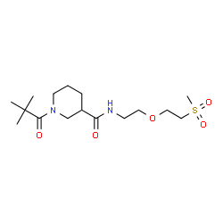 ChemSpider 2D Image | 1-(2,2-Dimethylpropanoyl)-N-{2-[2-(methylsulfonyl)ethoxy]ethyl}-3-piperidinecarboxamide | C16H30N2O5S