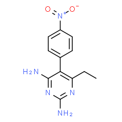 ChemSpider 2D Image | 6-Ethyl-5-(4-nitrophenyl)-2,4-pyrimidinediamine | C12H13N5O2