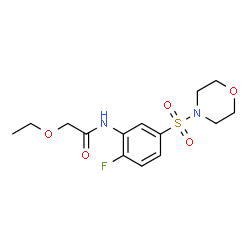 ChemSpider 2D Image | 2-Ethoxy-N-[2-fluoro-5-(4-morpholinylsulfonyl)phenyl]acetamide | C14H19FN2O5S
