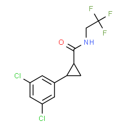 ChemSpider 2D Image | 2-(3,5-Dichlorophenyl)-N-(2,2,2-trifluoroethyl)cyclopropanecarboxamide | C12H10Cl2F3NO