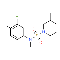ChemSpider 2D Image | N-(3,4-Difluorophenyl)-N,3-dimethyl-1-piperidinesulfonamide | C13H18F2N2O2S